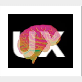 UX Brain - White Text Posters and Art